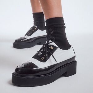 Chanel Lace Up Loafer - New - Size 37